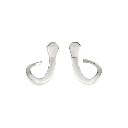 GUCCI 925 Sterling Silver Earrings Unisex Silver