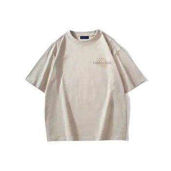 FONDLOOK T Shirts Unisex Light Beige Apricot