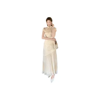 Flowers In Water Short Sleeved Dress Women's