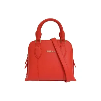 Furla Vittoria Leather One Shoulder Handbag Mini Women's Fire Red