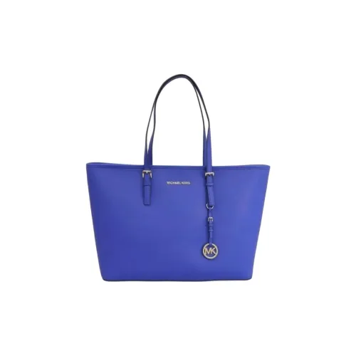 MICHAEL KORS Jet Set Leather Tote Bag, Shopping Bag, Shoulder Bag Medium Size Women's Electric Blue