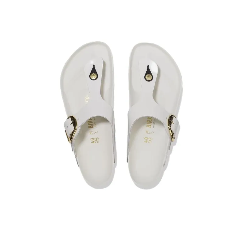 Birkenstock Gizeh Big Buckle Abrasion Resistant Flip Flops Women's White Regular Loose Fit-3