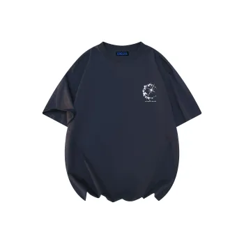 FONDLOOK T-Shirts Unisex Navy Blue
