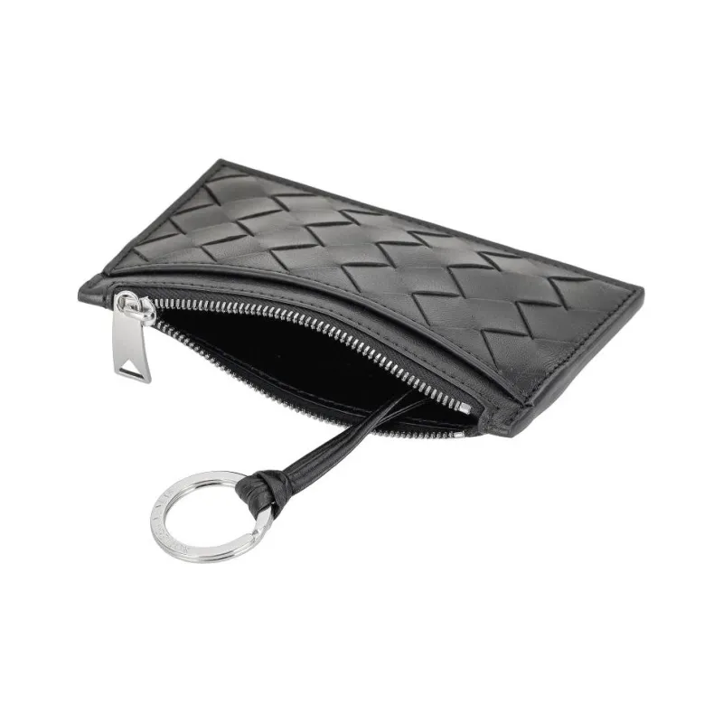 Bottega Veneta Leather Wallet Coin Purse Men's Black-2
