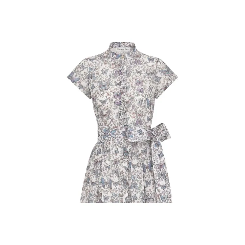 DIOR Short Sleeved Dress Women's Multicolor-2