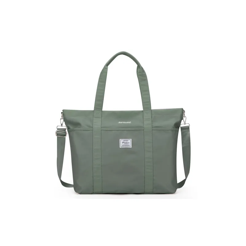 JEANSWEST Fabric Tote One Shoulder Handbag Women's Green-1
