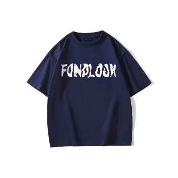 FONDLOOK T-Shirts Unisex Navy Blue
