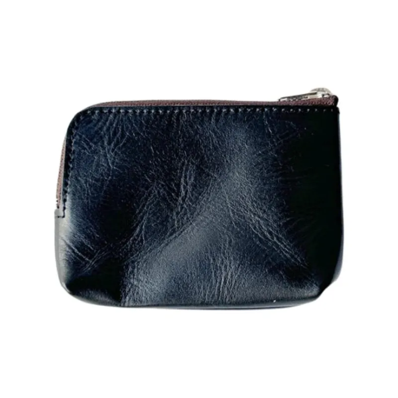 MHL. Cow Leather Coin Purse Medium Size Men's Black/Gray-1