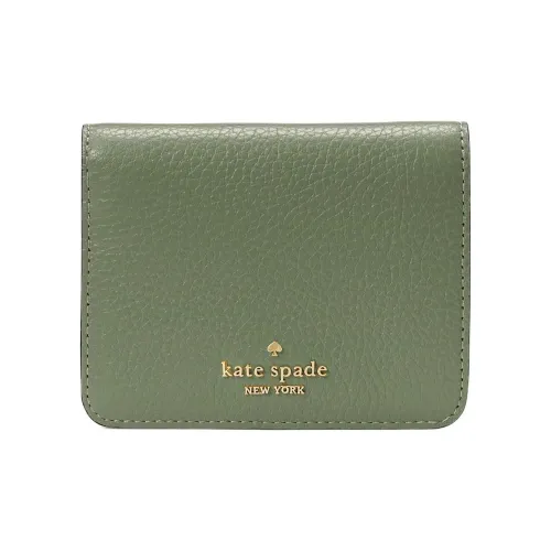 Kate Spade LENA Leather Wallet Trumpets Women's Green