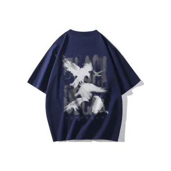 FONDLOOK T-Shirts Unisex Navy Blue