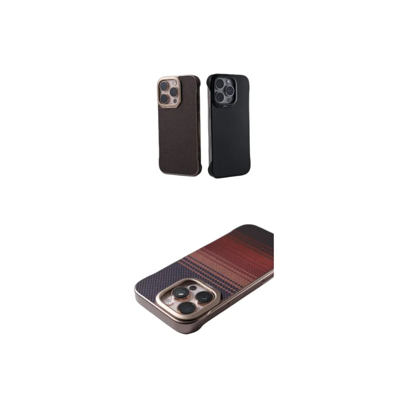 DEPA PC Material Borderless Kevlar Texture Magnetic Phone Cases Compatibility Apple 12/13/14/15/16 Series Minimalist-2