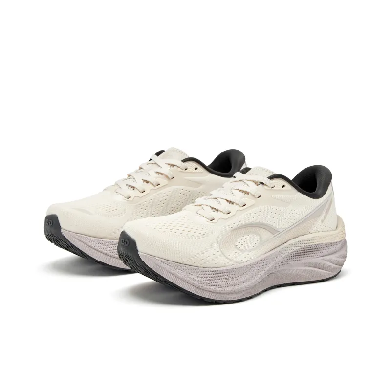 QIAODAN Navigation 600 Running Shoes Women's Low Top Ancient Porcelain White With A Hint Of Cherry Brown-2