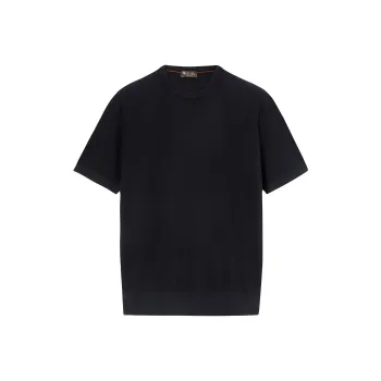 Loro Piana Walkery Crew Neck T Shirt Men's Marine Blue