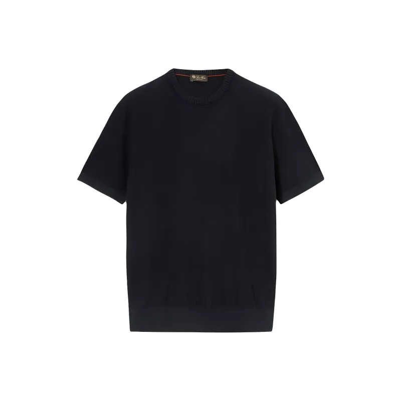Loro Piana Walkery Crew Neck T Shirt Men's Marine Blue-0
