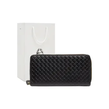 Old Man's Head Cow Leather Wallet Men's Black