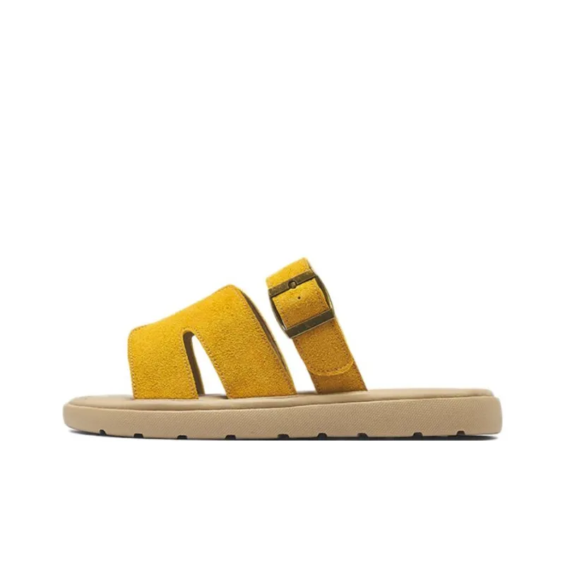 AGSDON Slide Slippers Women's Beige/Yellow-6