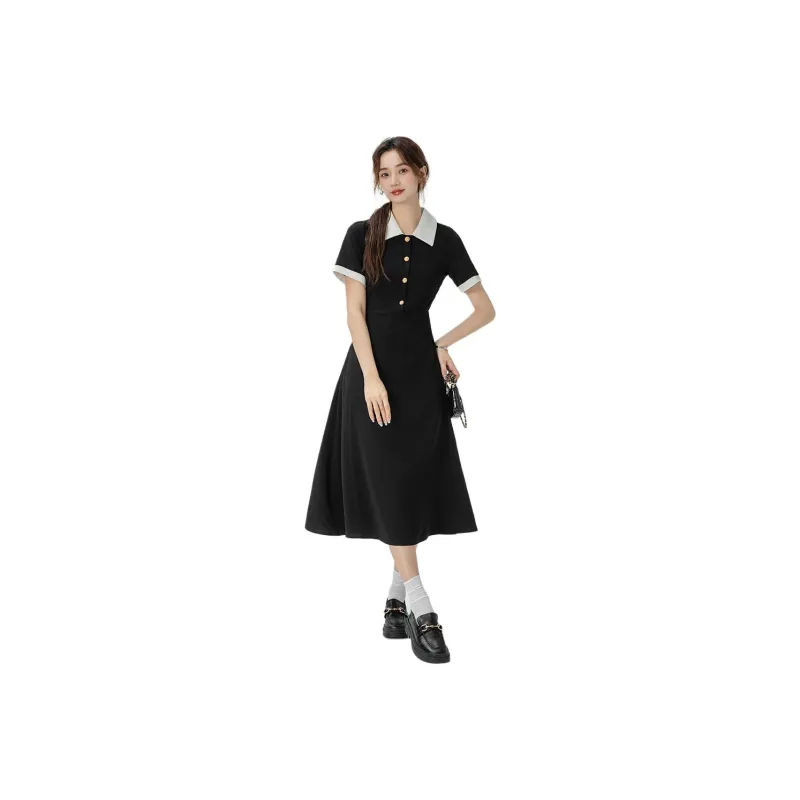 Dior Beauty Short Sleeved Dresses Women's Black-2