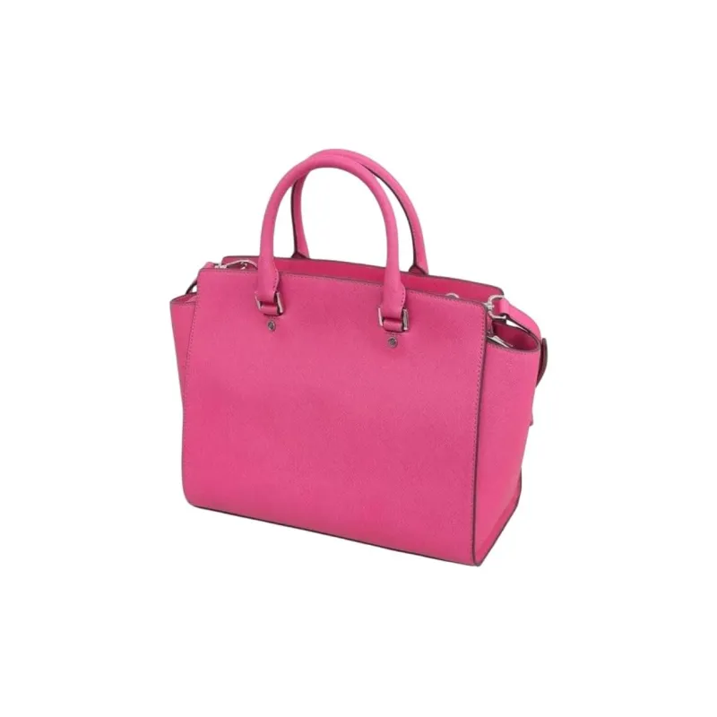 MICHAEL KORS Selma Leather Shoulder Bag, Crossbody Bag, Handbag Tubas Women's Raspberry Pink-3