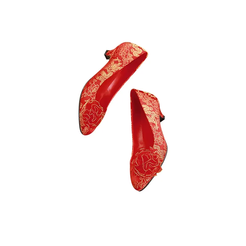 MCKP Slim Heel High Heels Women's Red-2