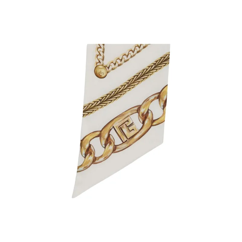 BALMAIN Chain print Silk Bandana-1