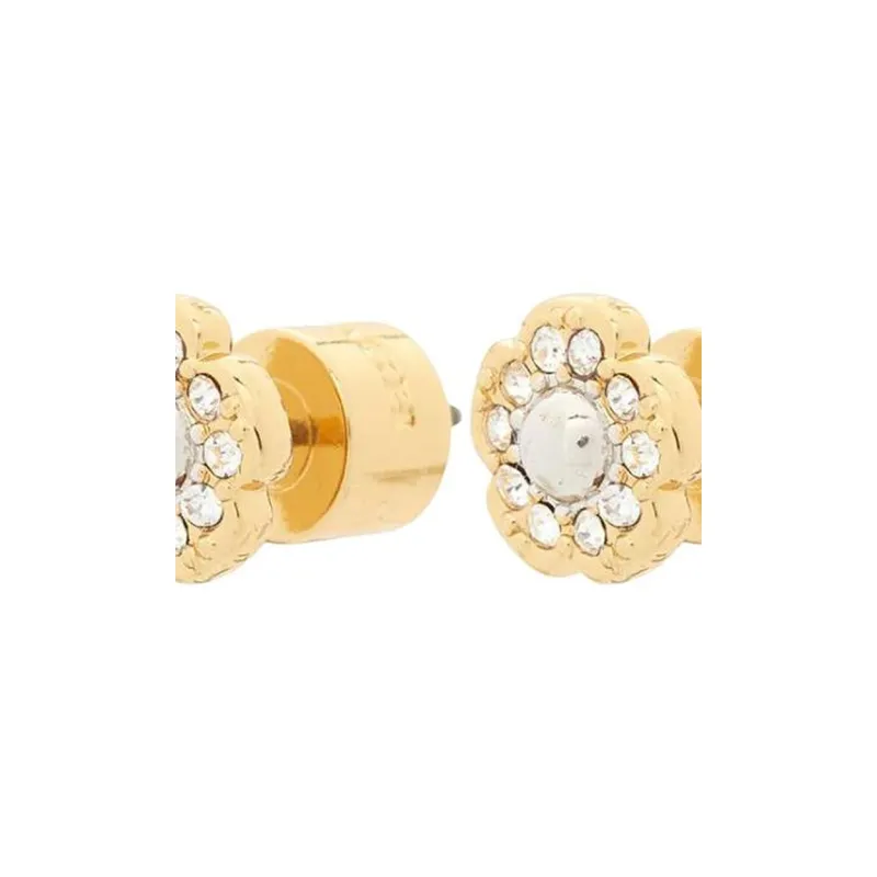 COACH Brass Plated Stud Earrings Women's Gold-1