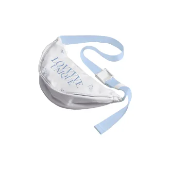 QRST Polyester Crossbody Bag, Shoulder Bag Unisex White/Apricot