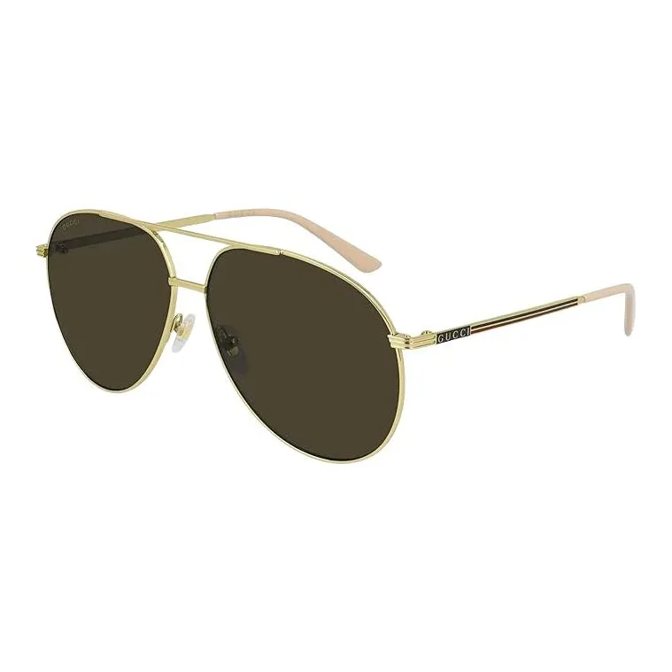 GUCCI Metal Acetate Enamel Aviator Sunglasses Men's Gold-0