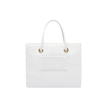 Elisabetta Franchi Polyester Tote Bag, Shopping Bag, Shoulder Bag, Handbag Women's White
