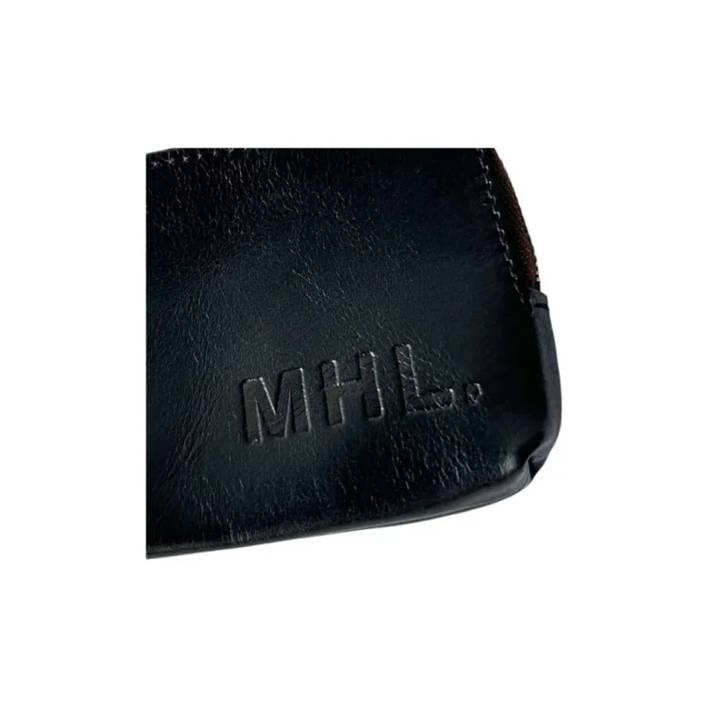 MHL. Cow Leather Coin Purse Medium Size Men's Black/Gray-3