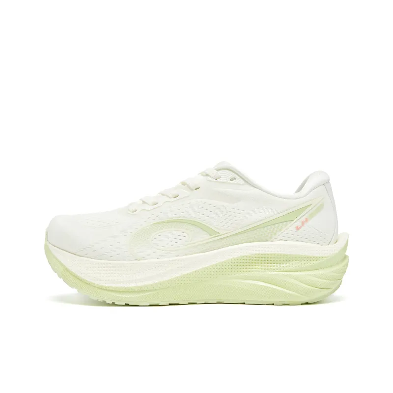 QIAODAN Navigation 600 Running Shoes Women's Low Top Ivory White/Apricot Pink-0