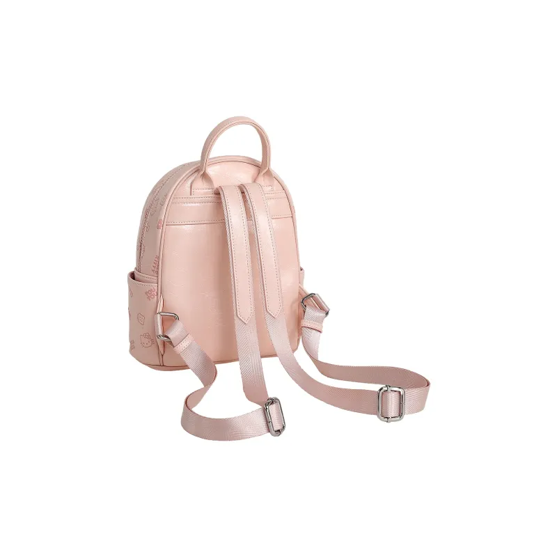 TOUTOU Hello Kitty Collaboration Hello Kitty Synthetic Leather Backpack Women's Cream White/Strawberry Pink-8