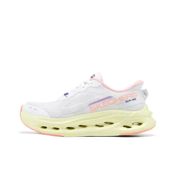 Skechers Slip ins Cushioning Breathable Lightweight Low Top Running Shoes Women's White Pink