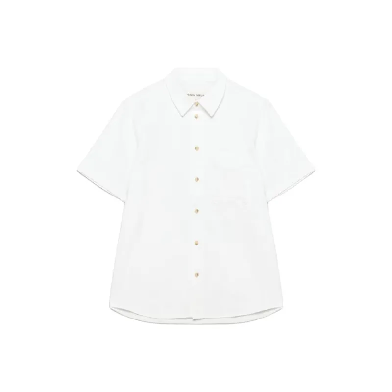 ARITZIA SS25 Denim Forum The '90s Vintage Shortsleeve Denim Shirt Women's-0