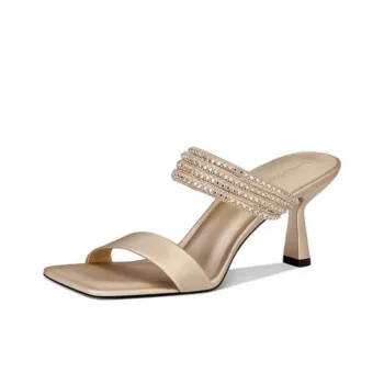 JESSICA SOPHIA Rhinestone Slip Resistant Abrasion Resistant Slide Slippers Women's