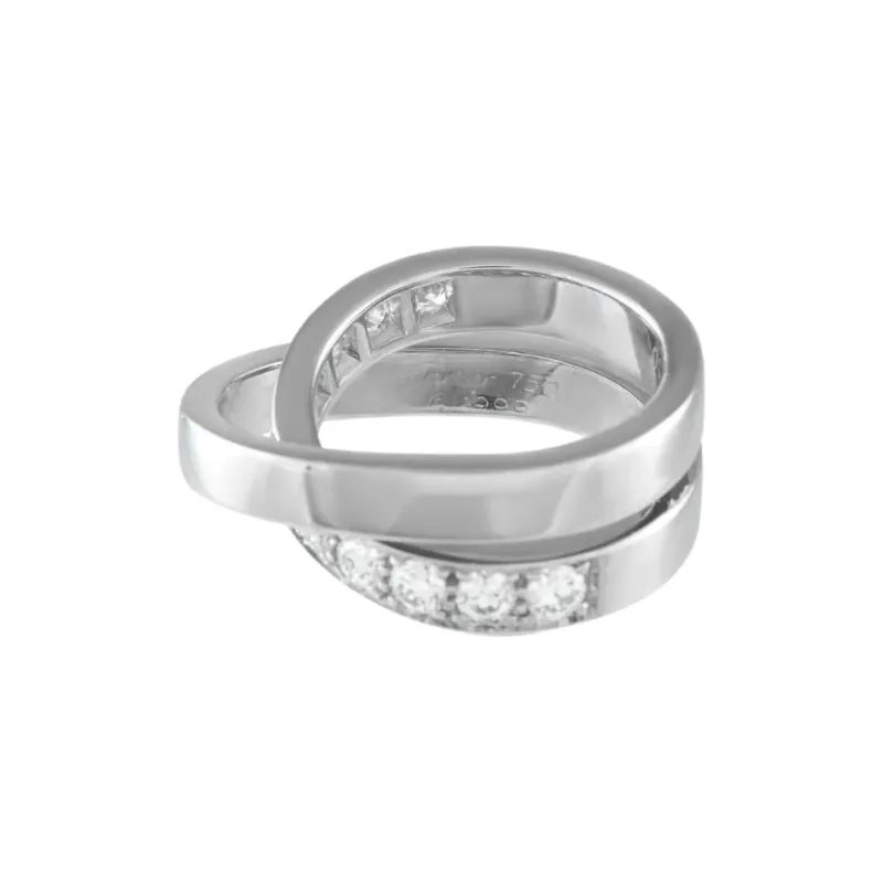 Cartier Vague 18K White Gold Diamond Ring-0
