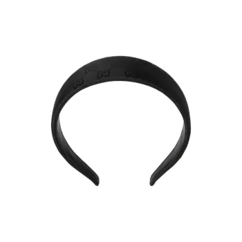 GUCCI Nylon Leather Headbands Women's Black
