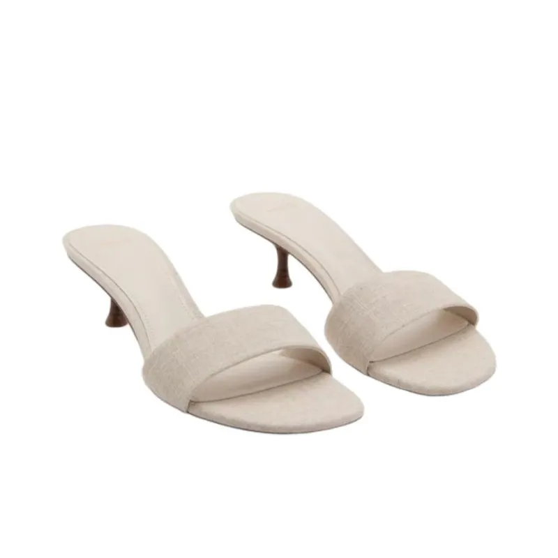 MANGO Abrasion Resistant Slide Slippers Women's Beige-2
