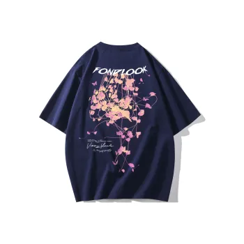 FONDLOOK T-Shirts Unisex Navy Blue