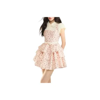 Flowers In Water Short Sleeved Dress Women's
