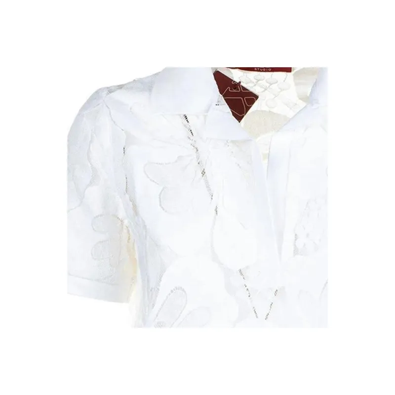 MaxMara Studio Floral Patterned Lace Detailed Top-2