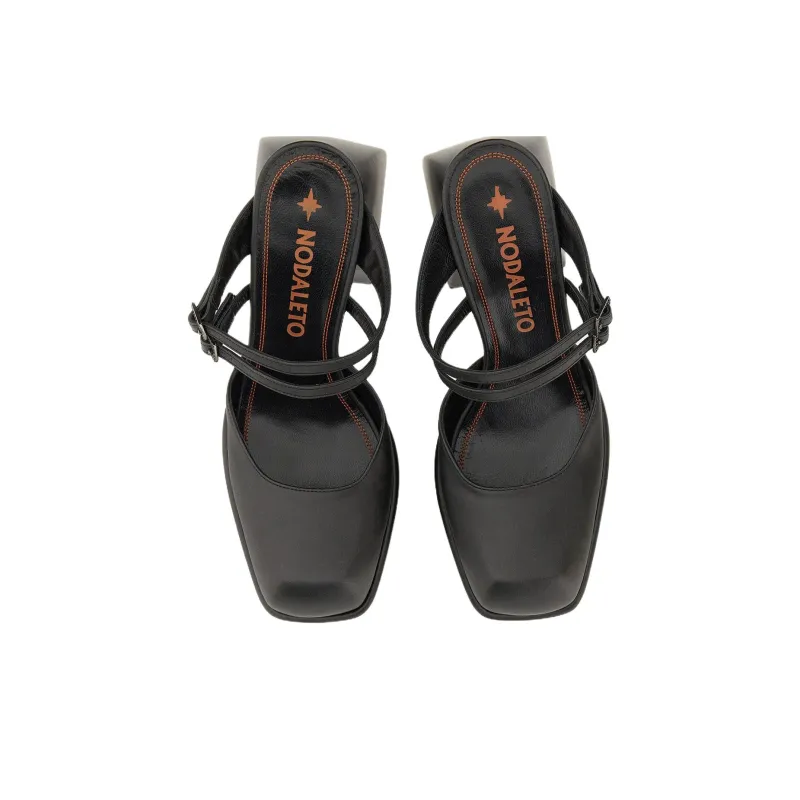 NODALETO Closed Toe Slippers 8.5cm Women's Black-2