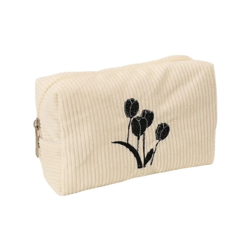 QEEDNS Instagram Style Floral Makeup Bags Portable Large Capacity-2
