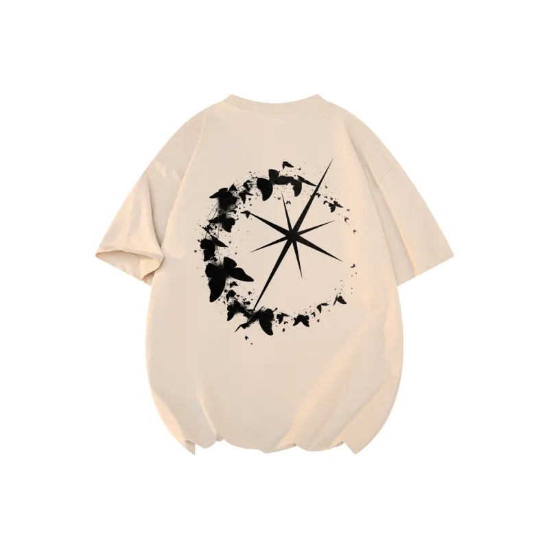 FONDLOOK T-Shirts Unisex Light Beige Apricot-0