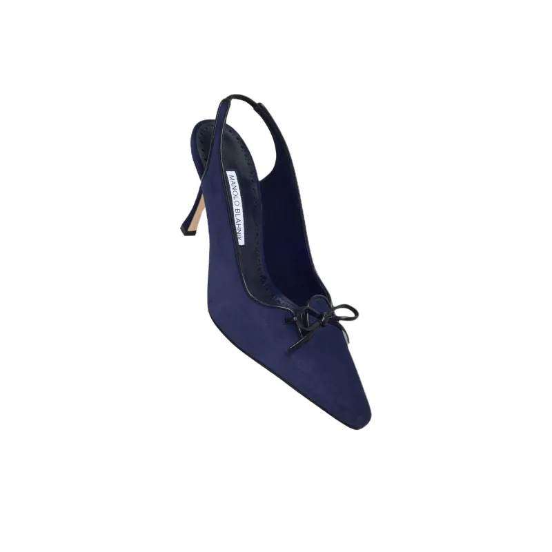 MANOLO BLAHNIK Farid Slim Heel High Heels 9cm Women's Blue-2
