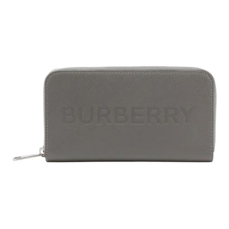 Burberry Porter Leather Flap Continental Long Wallet Grey-0