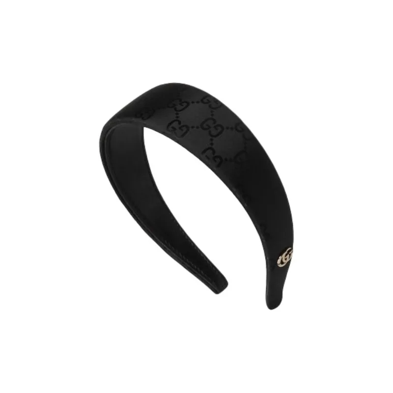 GUCCI Nylon Leather Headbands Women's Black-1