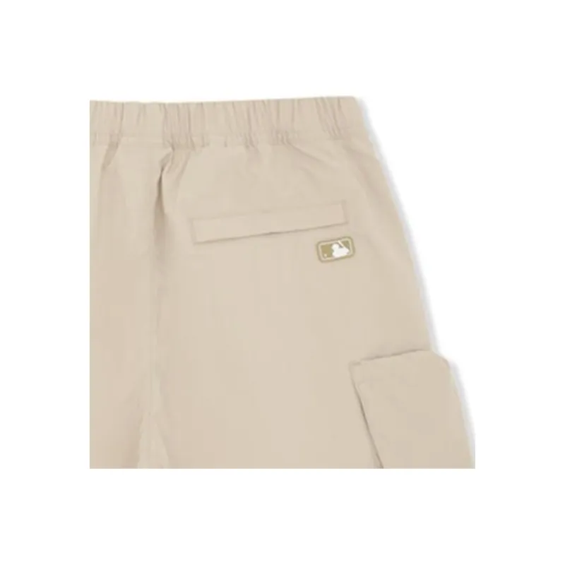 MLB New York Yankees Casual Shorts Unisex Linen Beige Yellow-3