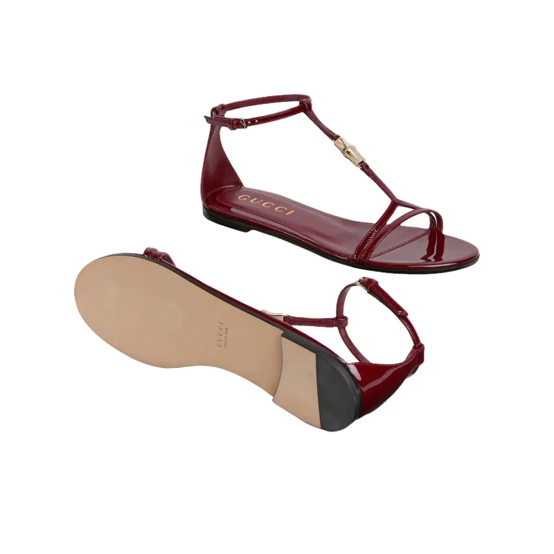 GUCCI One Strap Sandals Women's Red-4