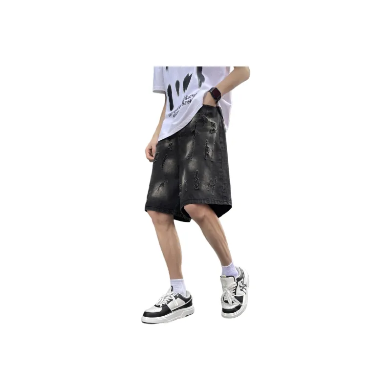Jeep Denim Shorts Unisex Black Gold-0