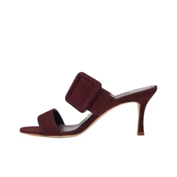 MANOLO BLAHNIK Slide Slippers 7cm Women's Red